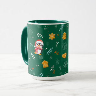 Penguin Santa Happy Frohe Weihnachtsbaumstruktur M Tasse