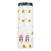 Penguin Santa Happy Frohe Weihnachtsbaumstruktur M Thermosbecher (Rückseite)