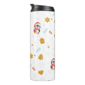 Penguin Santa Happy Frohe Weihnachtsbaumstruktur M Thermosbecher (Nach rechts gedreht)