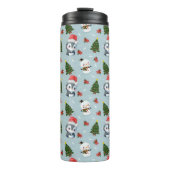 Penguin Santa Happy Frohe Weihnachtsbaumstruktur M Thermosbecher (Vorderseite)