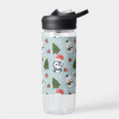 Penguin Santa Happy Frohe Weihnachtsbaumstruktur M Trinkflasche (Links)