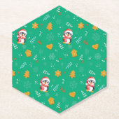 Penguin Santa Happy Frohe Weihnachtsbaumstruktur M Untersetzer (Vorderseite)