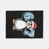 Penguin Santa Hat 67 Icy Numbers Christmas Birthda Fleecedecke (Vorderseite (Horizontal))