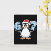Penguin Santa Hat 67 Icy Numbers Christmas Birthda Karte (Gelbe Blume)