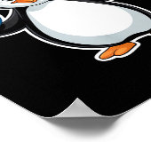 Penguin Santa Hat 67 Icy Numbers Christmas Birthda Poster (Ecke)