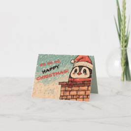 Penguin Santa Karte
