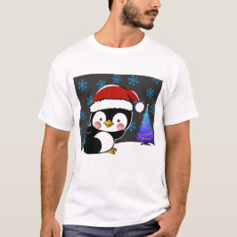 Penguin Santa sagt frohe Weihnachten T-Shirt