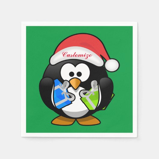 Penguin Santa Thunder_Cove Serviette (Vorderseite)