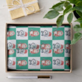 Penguin Santa Wassercolor Frohe Weihnachtsmuster Seidenpapier (Geschenk)