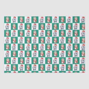 Penguin Santa Wassercolor Frohe Weihnachtsmuster Seidenpapier