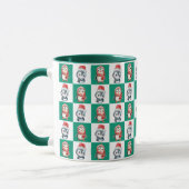 Penguin Santa Wassercolor Frohe Weihnachtsmuster Tasse (Links)