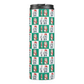 Penguin Santa Wassercolor Frohe Weihnachtsmuster Thermosbecher (Rückseite)