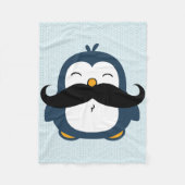Penguin-Schnurrbart-Trend Fleecedecke (Vorderseite)
