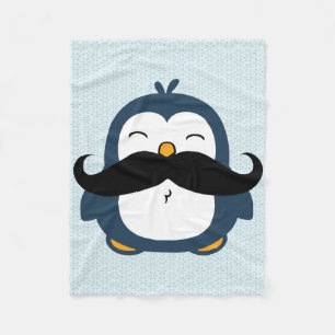 Penguin-Schnurrbart-Trend Fleecedecke