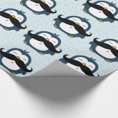 Penguin-Schnurrbart-Trend-Muster Geschenkpapier (Ecke)