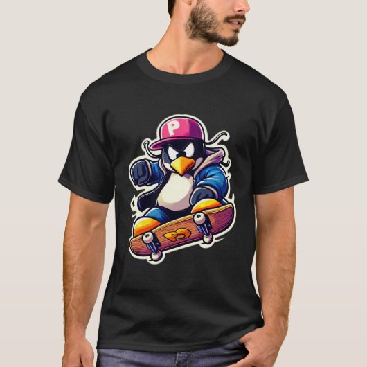 PENGUIN SKATEBOARDER 9 T-Shirt (Vorderseite)