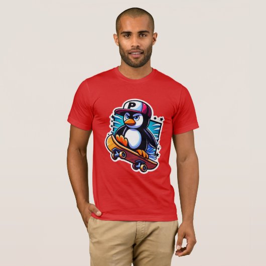 PENGUIN SKATEBOARDER T-Shirt (Vorne ganz)
