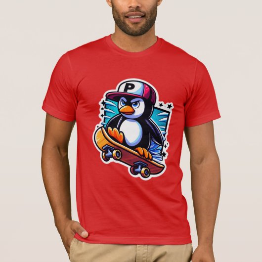 PENGUIN SKATEBOARDER T-Shirt (Vorderseite)