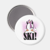 Penguin Ski Magnet (Vorderseite/Rückseite)