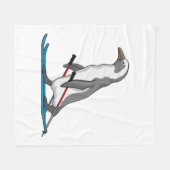 Penguin Skier Ski Fleecedecke (Vorderseite (Horizontal))