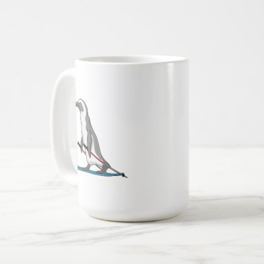Penguin Skier Ski Kaffeetasse (Vorderseite Links)