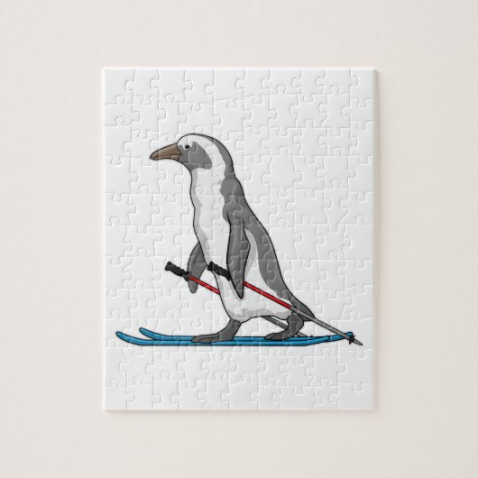 Penguin Skier Ski Puzzle (Vertikal)