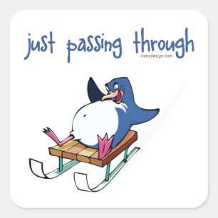 Penguin Sliding Quadratischer Aufkleber