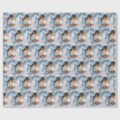 Penguin Snowboarding Downhill Geschenkpapier (Flach)