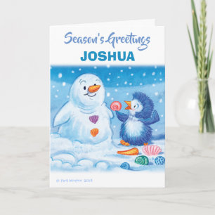 Penguin & Snowman Mittelweihnachtskarte Feiertagskarte