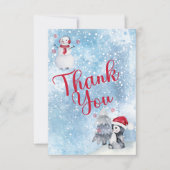 Penguin Snowman Winter Baby Dusche Danke (Vorderseite)