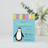 Penguin-Sommer-Party mit Popsicles Einladung (Stehend Vorderseite)