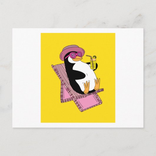 Penguin Sommersonnenurlaub Postkarte (Vorderseite)