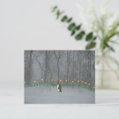 Penguin Spring Walk Postkarte (Stehend Vorderseite)