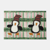 Penguin Stripe Christmas Matt Doormat Fußmatte (Vorderseite)