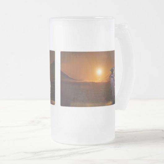 PENGUIN SUNSET MATTGLAS BIERGLAS (VorderseiteRechts)