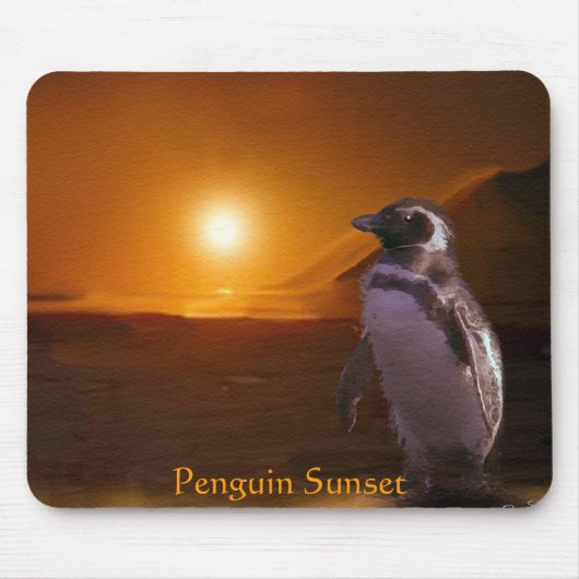 PENGUIN SUNSET Mousepad (Vorne)