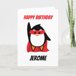 Penguin Super-Helden Kinder Superheld-Geburtstagsk Feiertagskarte