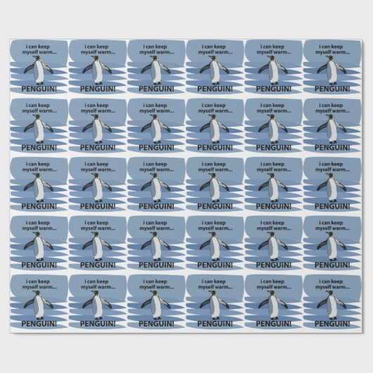 Penguin Süße Tier Funny Birthday Geschenkpapier (Flach)