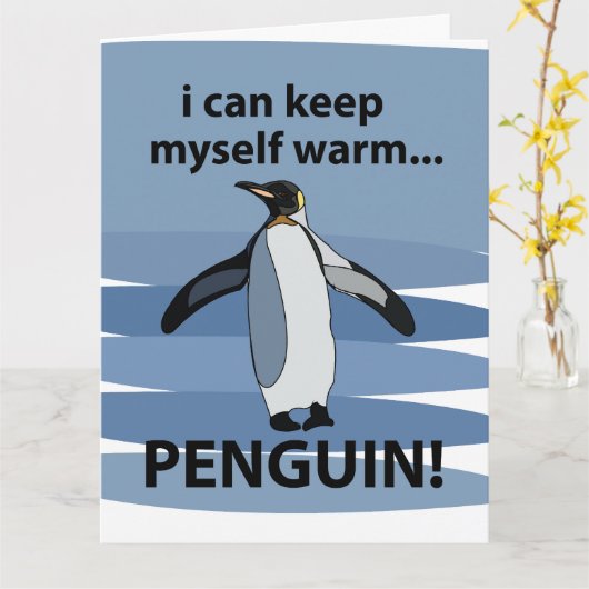 Penguin Süße Tier Funny Karte (Gelbe Blume)