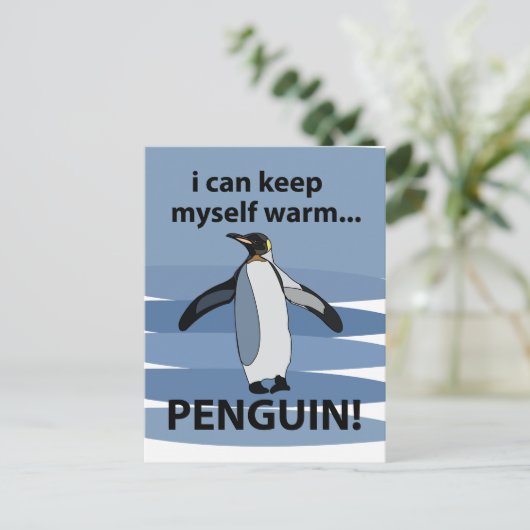 Penguin Süße Tier Funny Postkarte (Stehend Vorderseite)