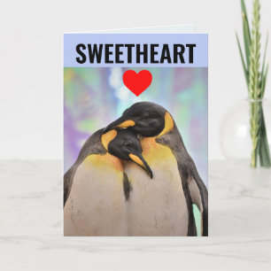 PENGUIN SWEETHEART COUPLE BIRTHDAY Grußkarte Karte