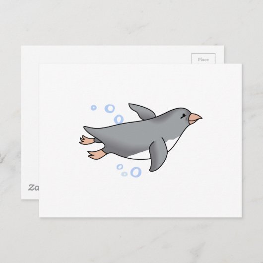 PENGUIN SWIMMING POSTKARTE (Vorne/Hinten)