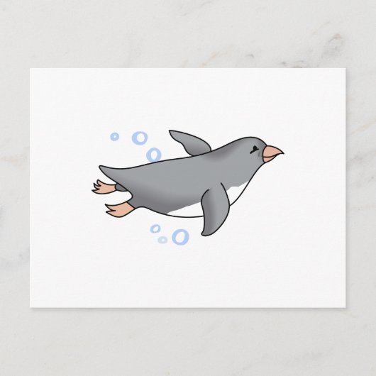 PENGUIN SWIMMING POSTKARTE (Vorderseite)