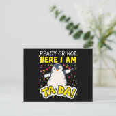Penguin Ta Da Postkarte (Stehend Vorderseite)