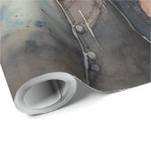 Penguin Tall steampunk 1 Penguianos Geschenkpapier (Rolleneckpunkt)