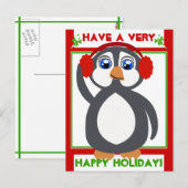 Penguin Toon Holiday! Postkarte (Vorne/Hinten)