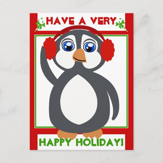Penguin Toon Holiday! Postkarte (Vorderseite)