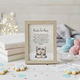 Penguin Twins books for Baby Shower Begleitkarte