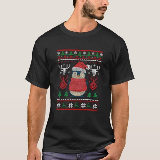 Penguin Ugly Christmas Sweater Style Holiday Swea T-Shirt (Vorderseite)