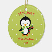 Penguin-und -polka-Punkte des Babys niedliche Keramikornament (Links)